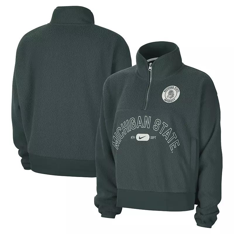 Women's Nike Green Michigan State Spartans Fly Fleece Quarter-Zip Jacket,  Product Image