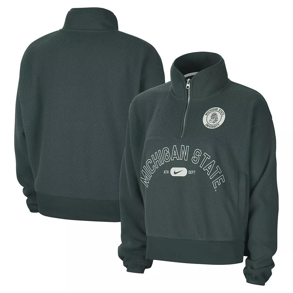 Women's Nike Green Michigan State Spartans Fly Fleece Quarter-Zip Jacket,  Product Image