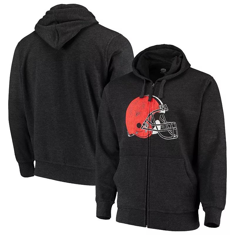 Men's G-III Sports by Carl Banks Charcoal Cleveland Browns Primary Logo Full-Zip Hoodie, Size: Medium Product Image