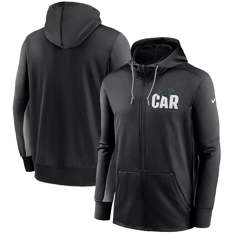 Men's Nike Black/Gray Carolina Panthers Mascot Performance Full-Zip Hoodie,  Product Image
