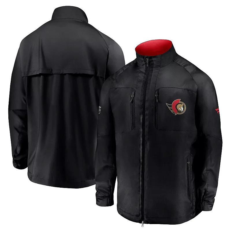 Men's Fanatics Black Ottawa Senators Authentic Pro Locker Room Rink Raglan Full-Zip Jacket,  Product Image