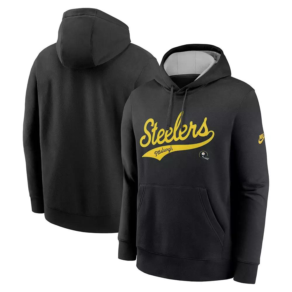 Men's Nike Black Pittsburgh Steelers Rewind Club Logo Pullover Hoodie,  Product Image