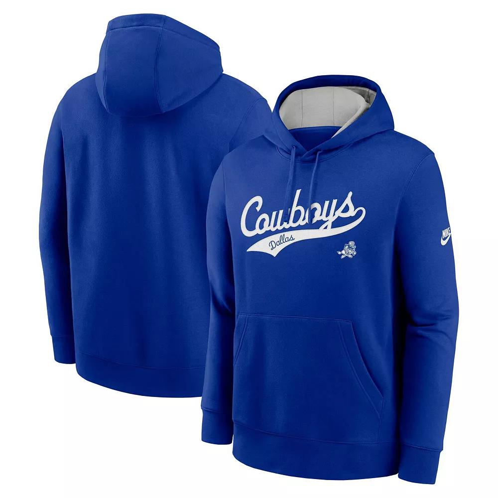 Men's Nike Royal Dallas Cowboys Rewind Tailsweep Club Pullover Hoodie,  Product Image