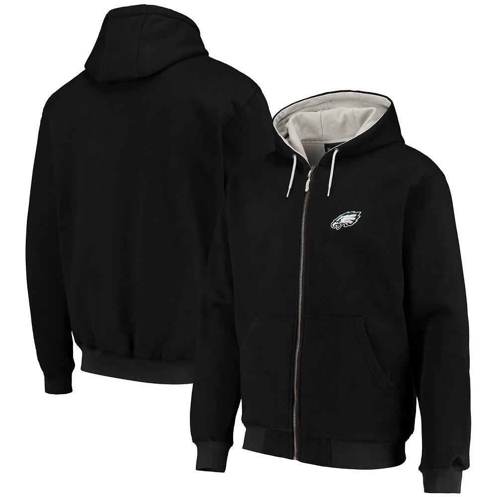 Men's Dunbrooke Black Philadelphia Eagles Craftsman Thermal-Lined Full-Zip Hoodie, Size: XL Product Image