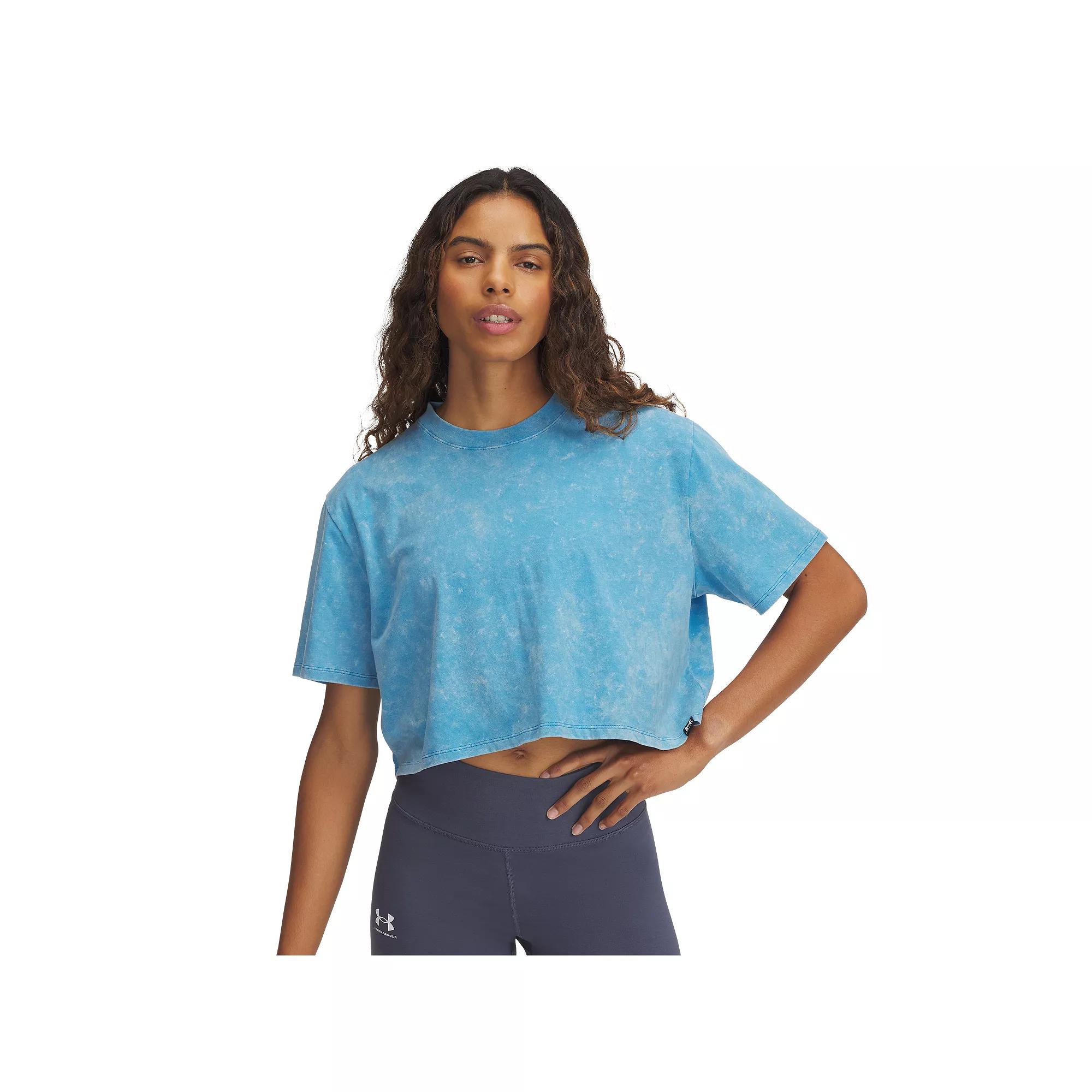 Women's Under Armour Rival Wash Short Sleeve Top, Size: XL, Ether Blue Product Image