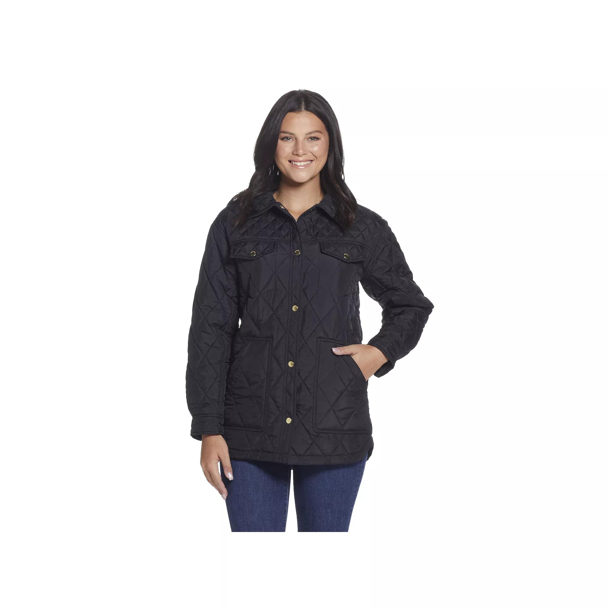 Women's Weathercast Print Lining Quilted Shacket,  Product Image