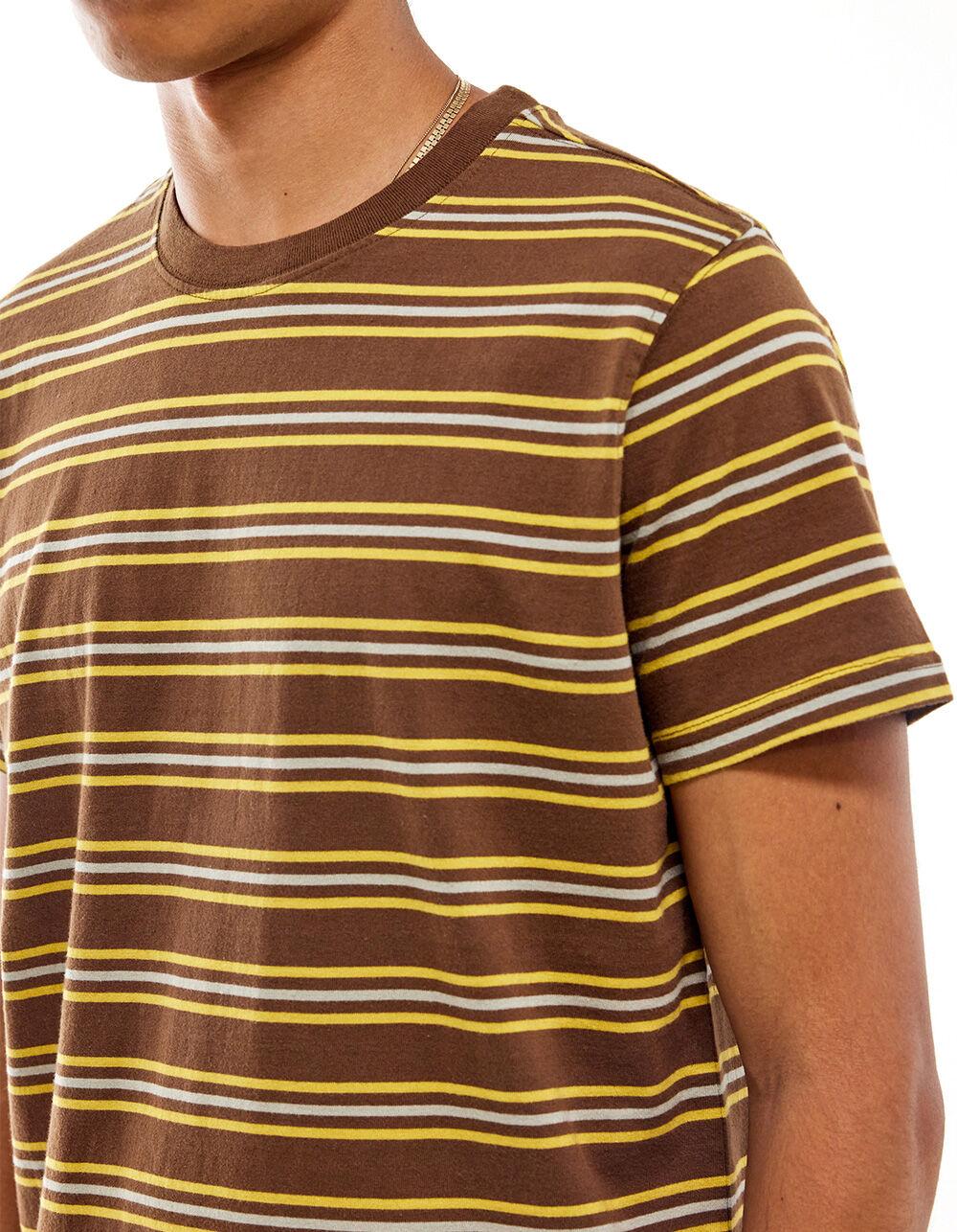 BDG Urban Outfitters Multi Stripe Mens Tee - BROWN Product Image