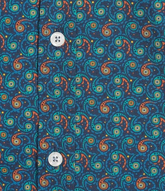 Cremieux Big & Tall Premium Denim Medium Paisley Print Stretch Long Sleeve Woven Shirt Product Image