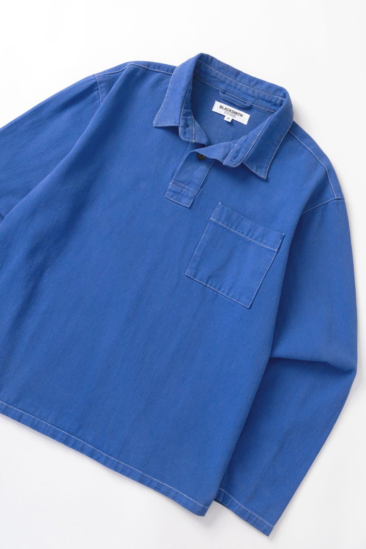 Blacksmith - Twill Two Button Popover - French Blue Product Image