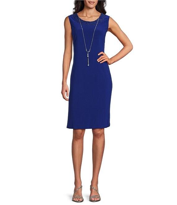 R & M Richards 3/4 Illusion Sleeve Scoop Neck 2-Piece Jacket Dress Product Image