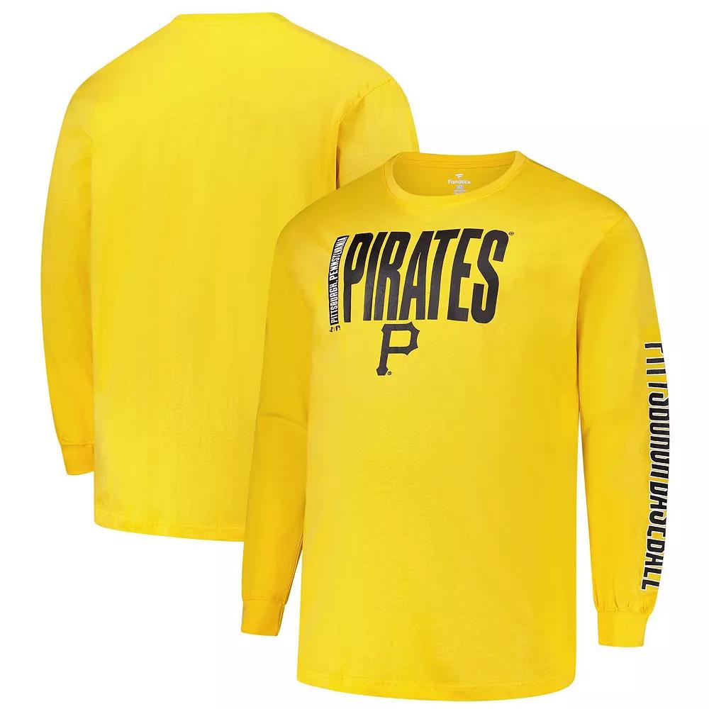 Men's Profile Gold Pittsburgh Pirates Big & Tall Two-Hit Long Sleeve T-Shirt,  Product Image