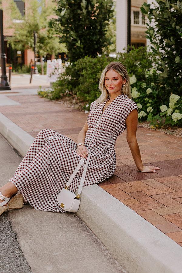 Harvest Stroll Gingham Midi Dress Product Image