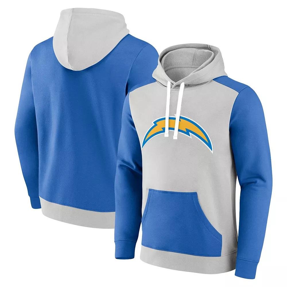 Men's Fanatics Branded Silver/Powder Blue Los Angeles Chargers Big & Tall Team Fleece Pullover Hoodie, Size: 6XB Product Image