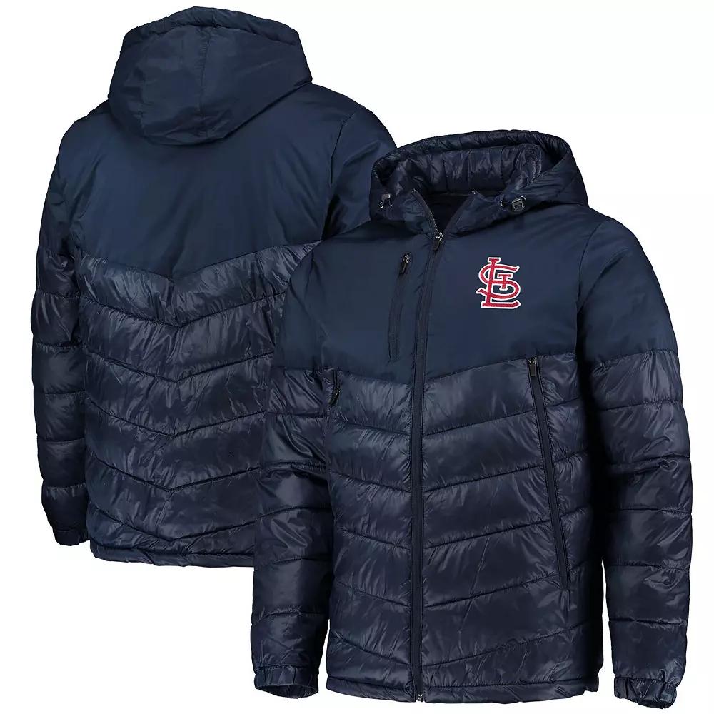 Men's G-III Sports by Carl Banks Navy St. Louis Cardinals Storm Hoodie Full-Zip Puffer Jacket, Size: Small, Blue Product Image