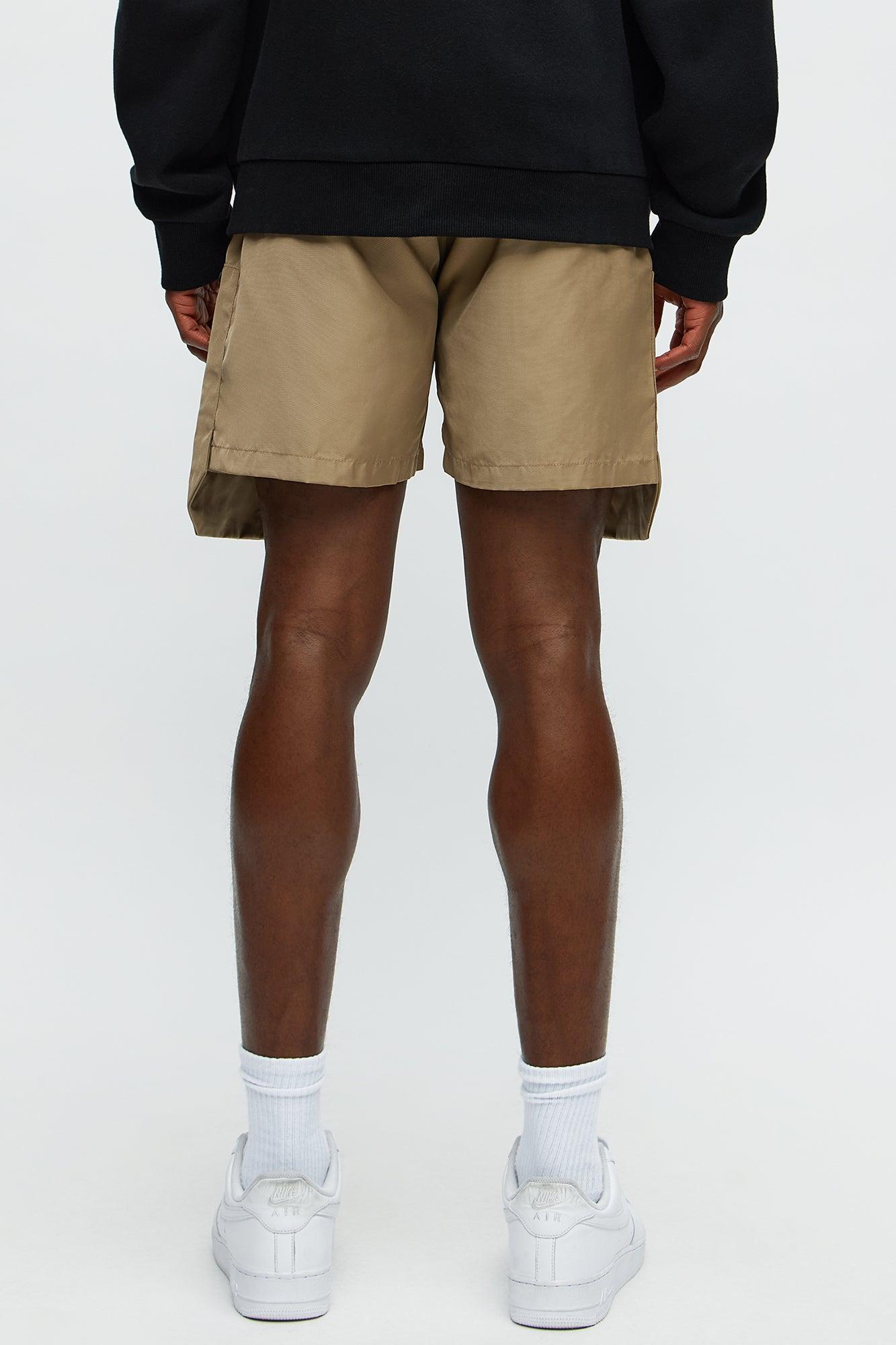 Cargo Pockets Relaxed Drawstring Shorts - Taupe Male Product Image