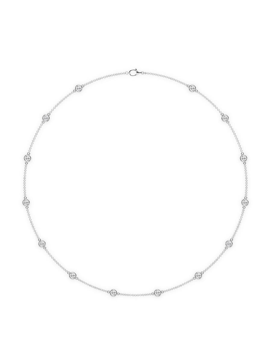 Womens 14K White Gold & 14-Diamond Station Necklace/0.70-2.10 TCW Product Image