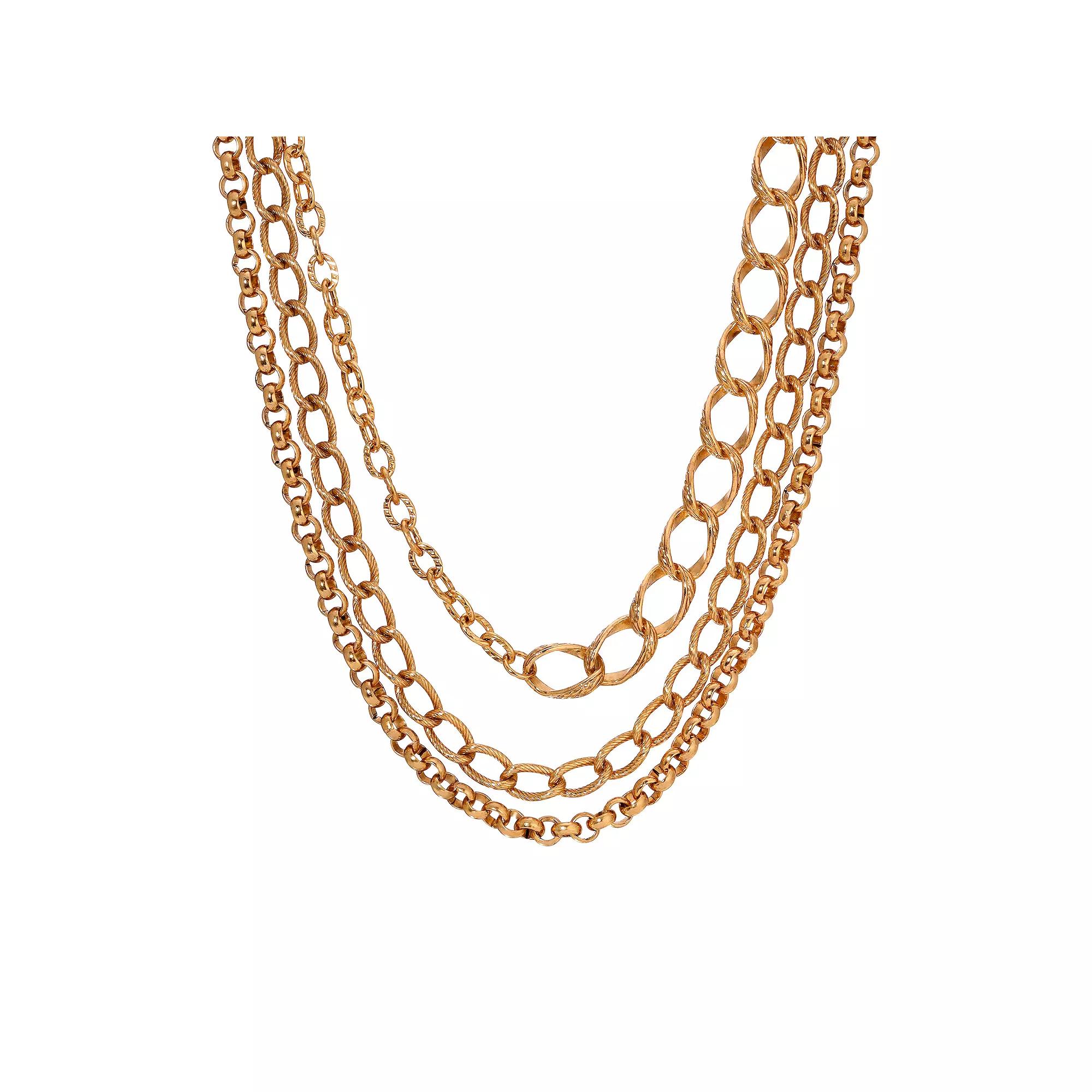 1928 14k Gold Tone Multi-Chain Necklace, Womens, Yellow Product Image