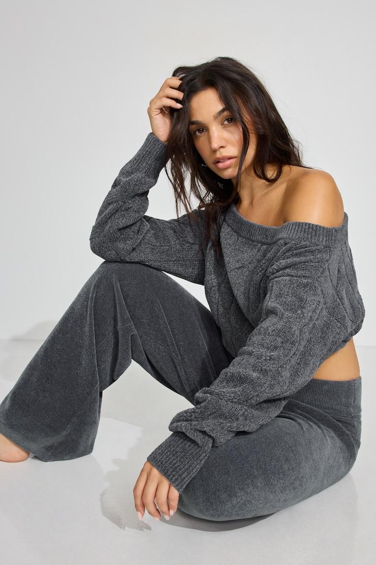 Chenille Low Rise Pants Product Image