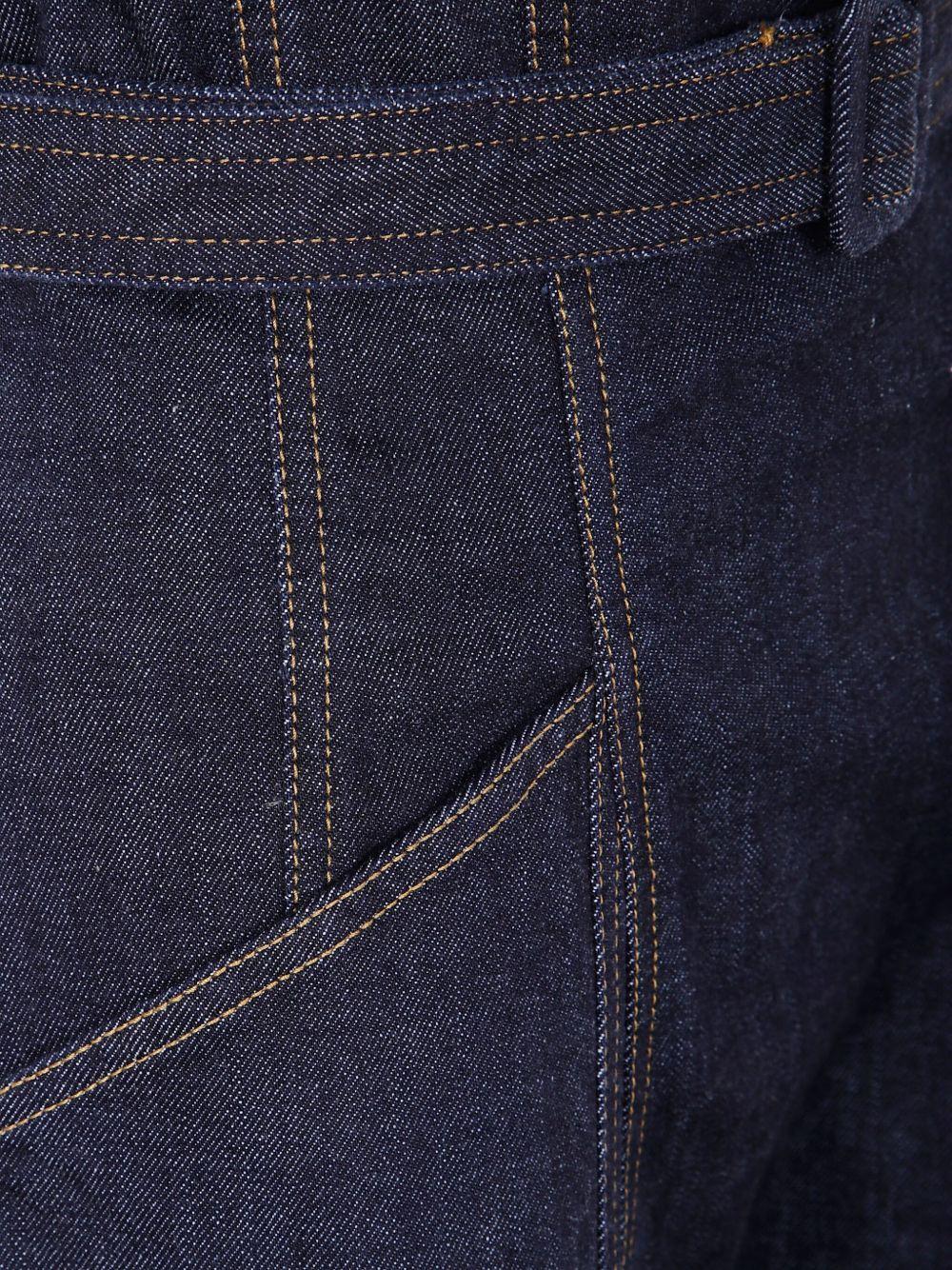 strapless belted denim midi dress Product Image