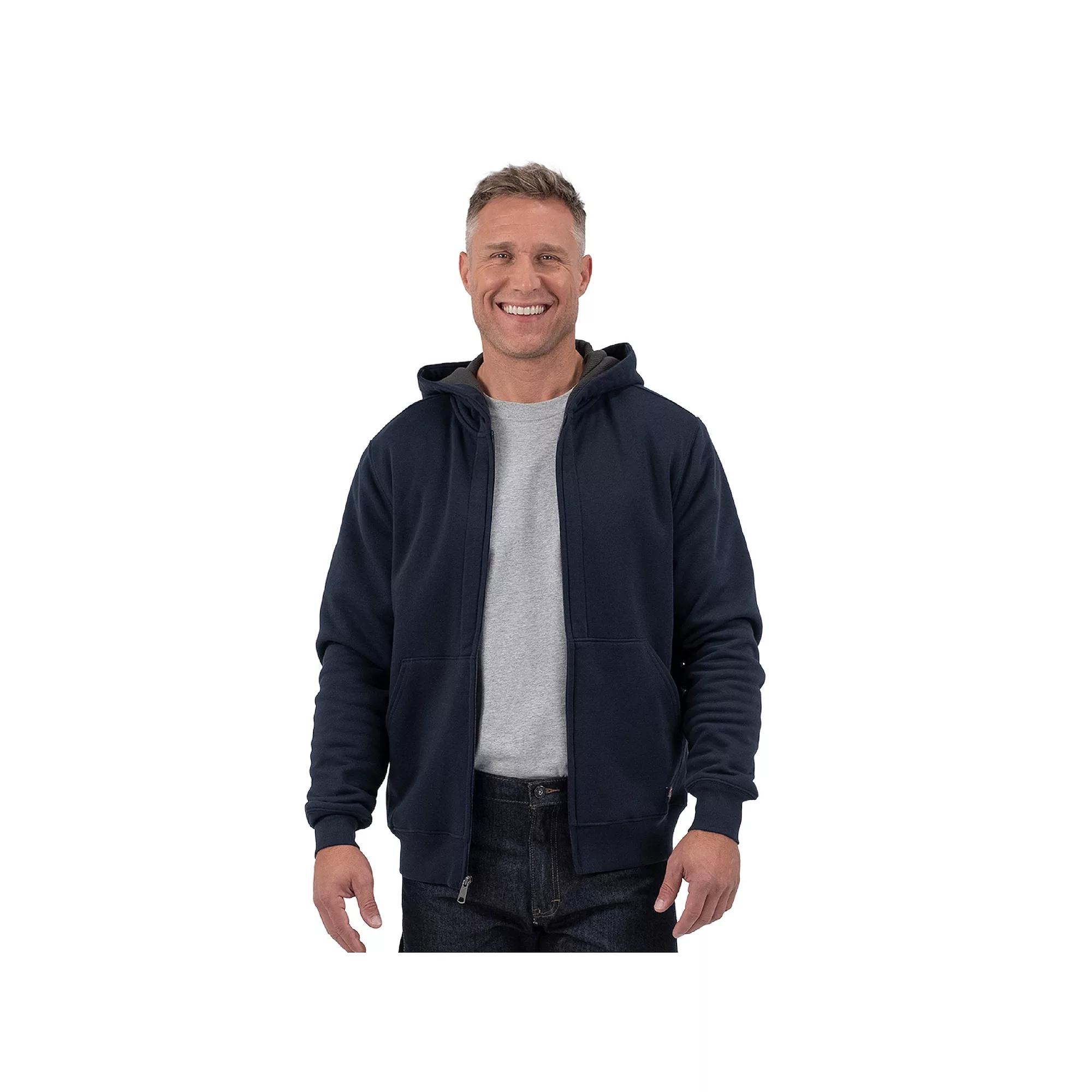 Men's Dickies Thermal Lined Full-Zip Fleece Hoodie, Size: Small, Dark Blue Product Image