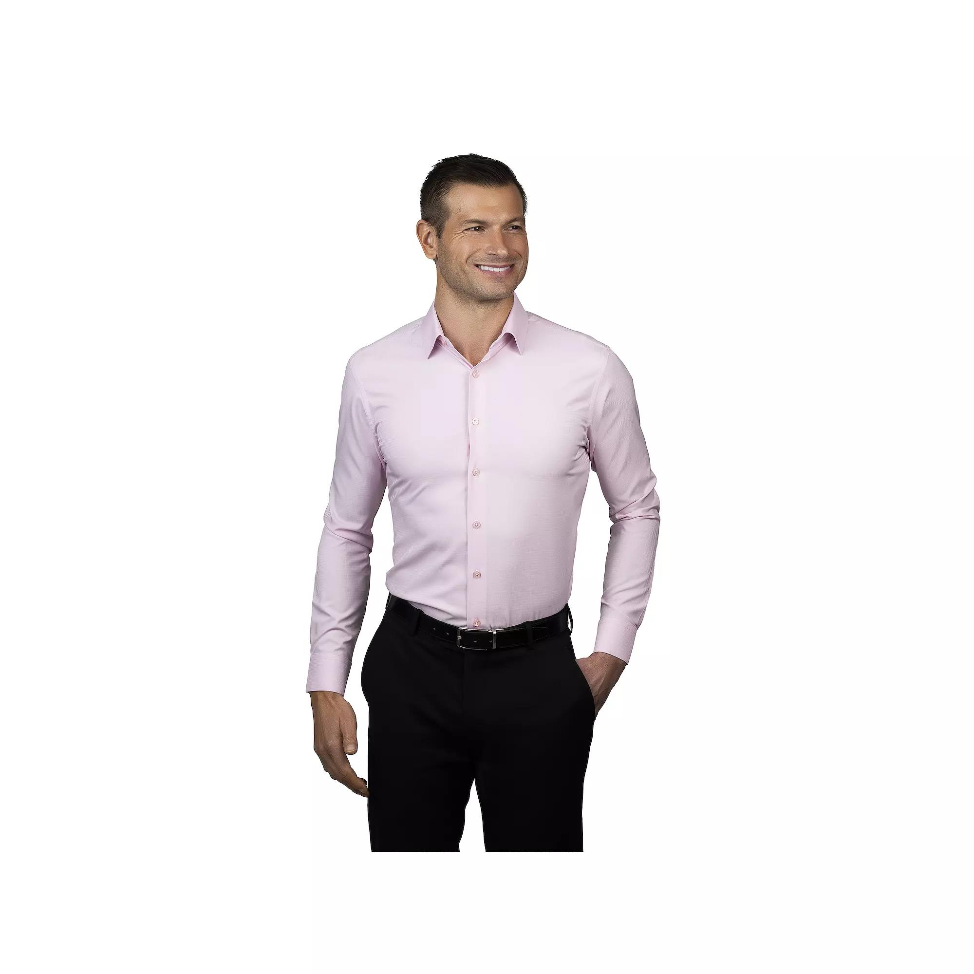 Men's Ben Sherman Slim-Fit Dress Shirt, Size: Medium-34/35, Pink Check Product Image