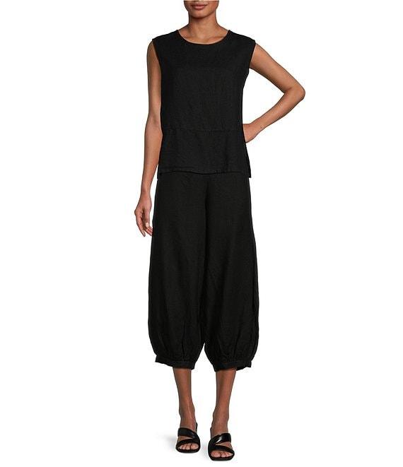 Bryn Walker Light Linen Sleeveless Coordinating Side Slit Tank Product Image