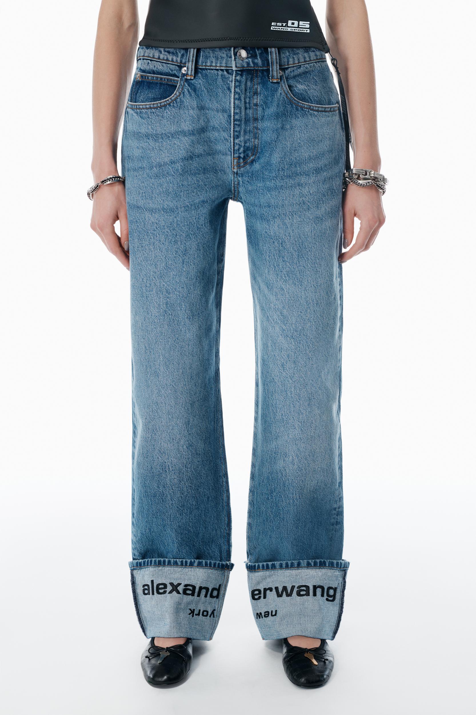 Indigo Logo-embroidered Mid-rise Jeans Product Image