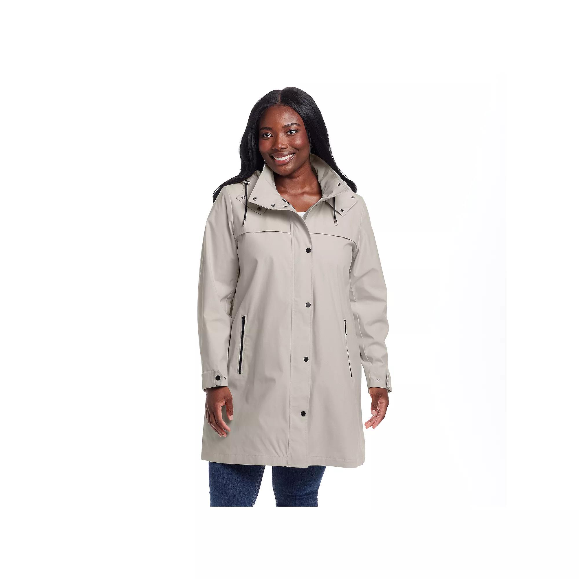 Plus Size Weathercast A-Line Rain Jacket, Womens Product Image