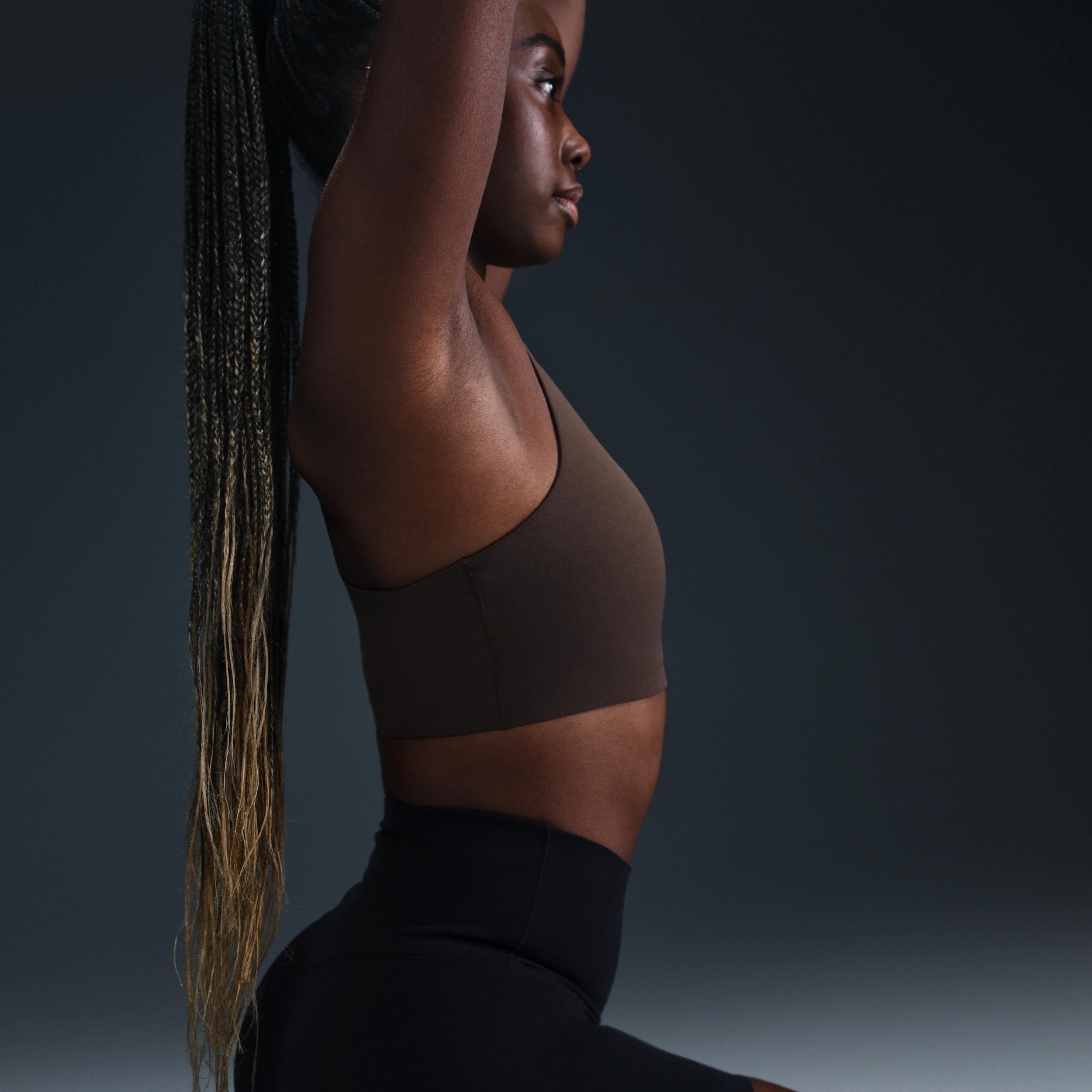 Nike Womens Zenvy Asymmetrical Light-Support Padded Sports Bra | HQ9182-440 Product Image