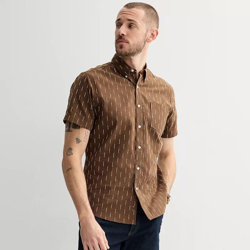 Men's Sonoma Goods For Life® Short Sleeve Perfect Length Button Down Shirt,  Product Image