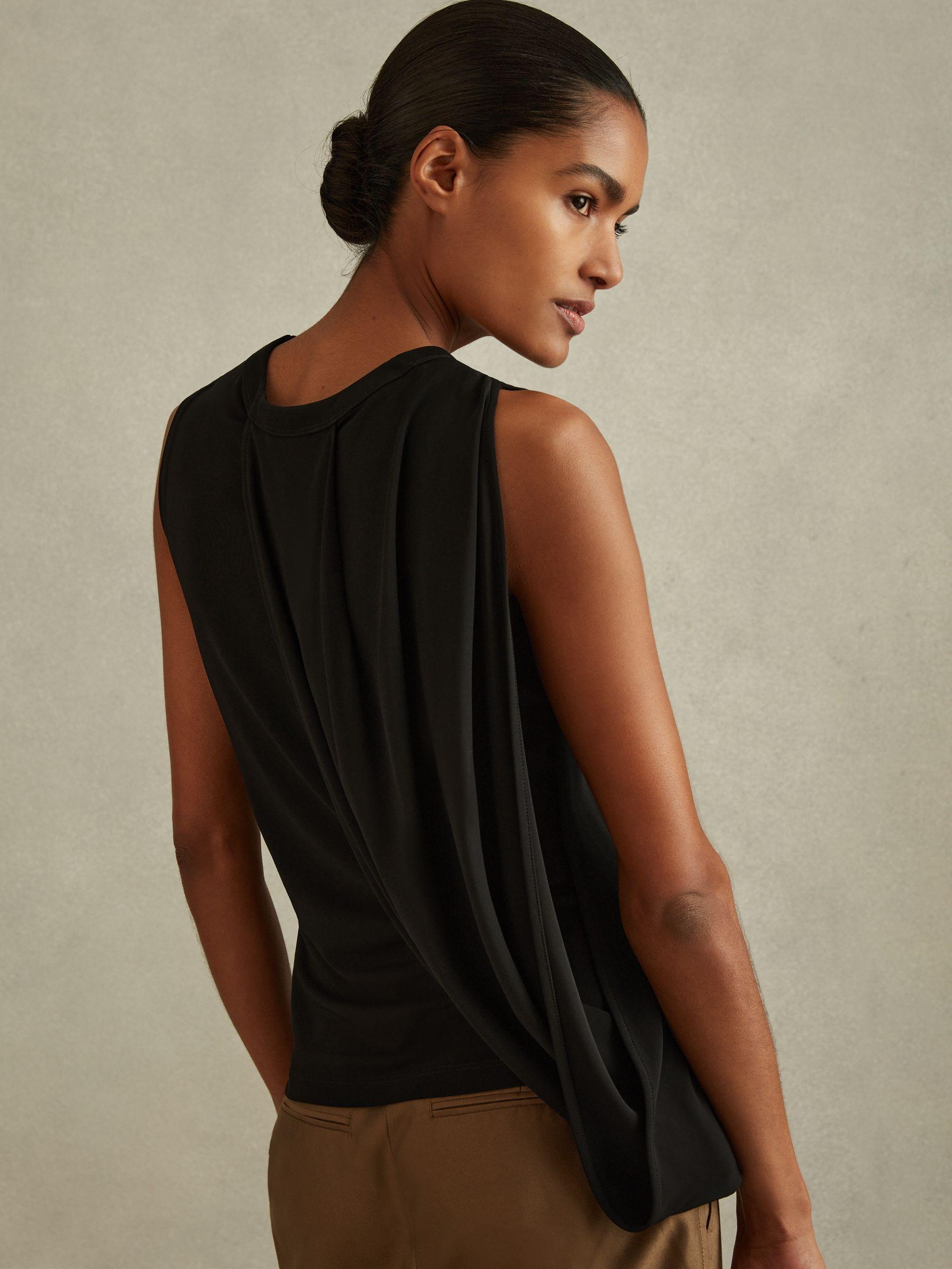 Draped Layered Top in Black Product Image