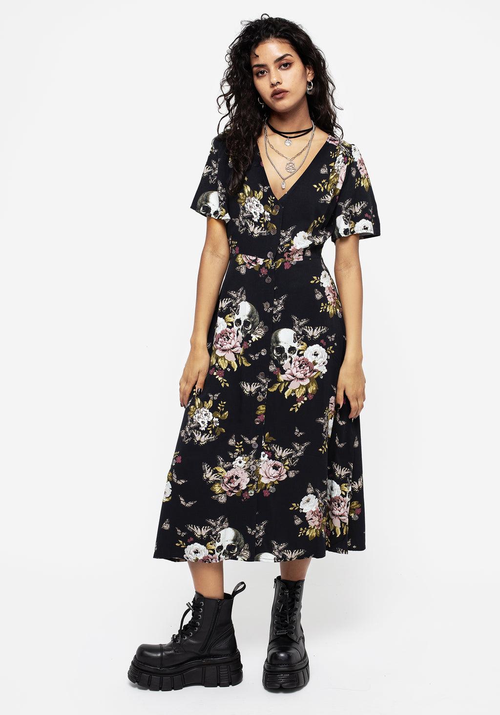 Revival Floral Button Up Midi Dress Product Image