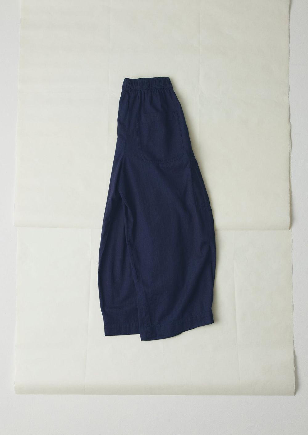 Cotton Twill Wide Leg Pants | Indigo Product Image