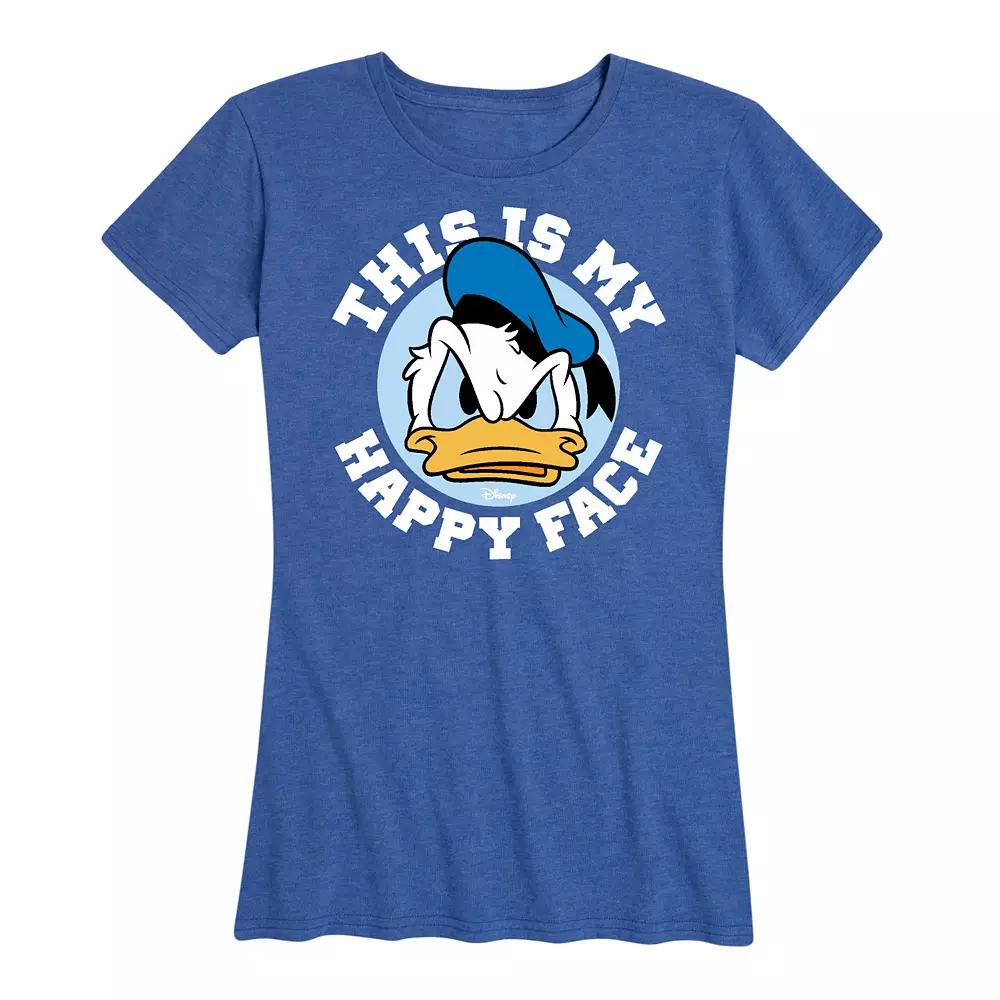 Disney's Donald Duck Women's This Is My Happy Face Graphic Tee,  Product Image
