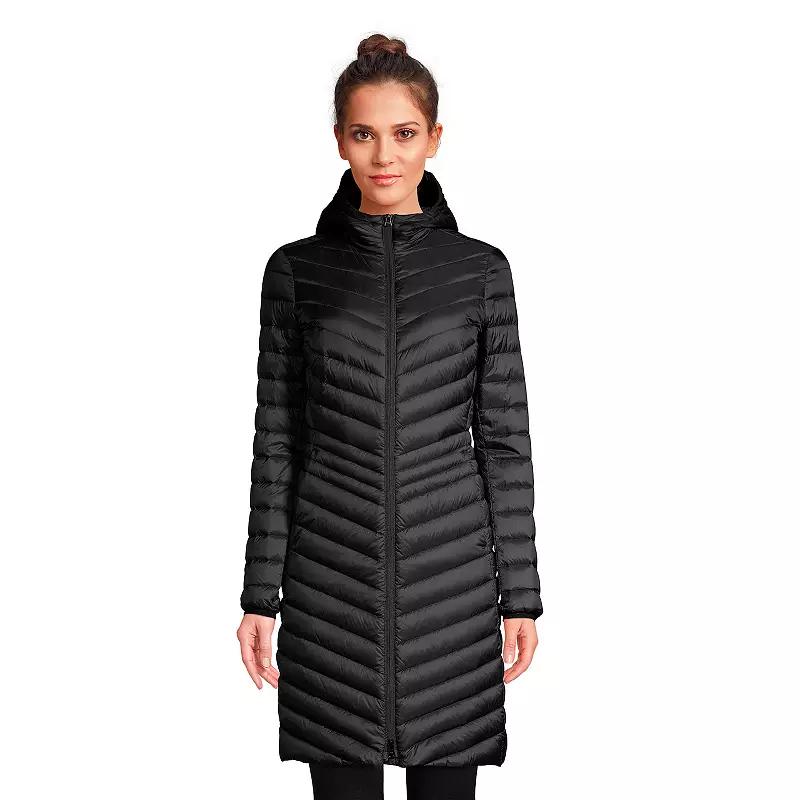 Petite Lands' End Hood Wanderweight Ultralight Down Long Packable Coat, Women's,  Product Image