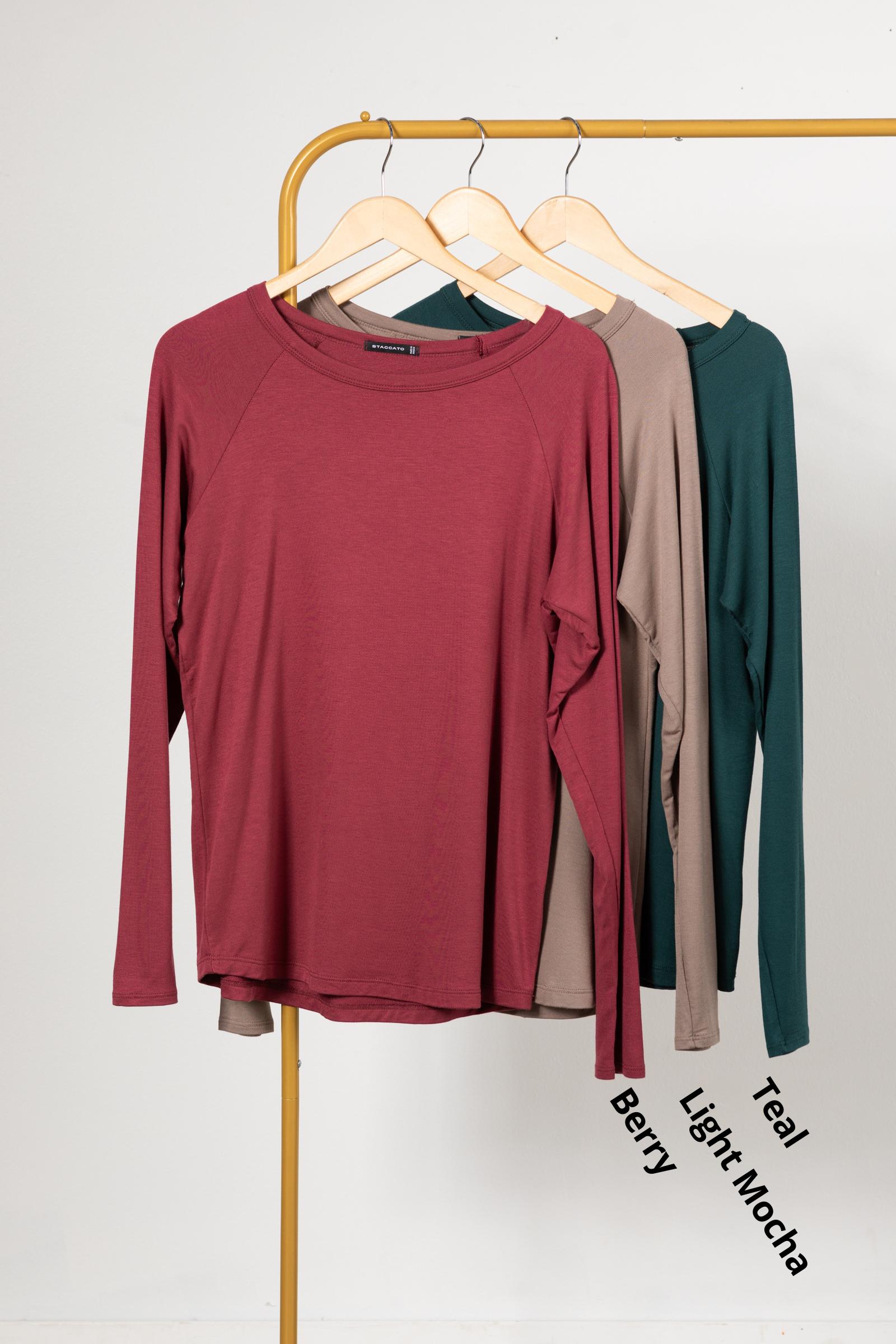 Long Sleeve Solid Terry Knit Top Product Image