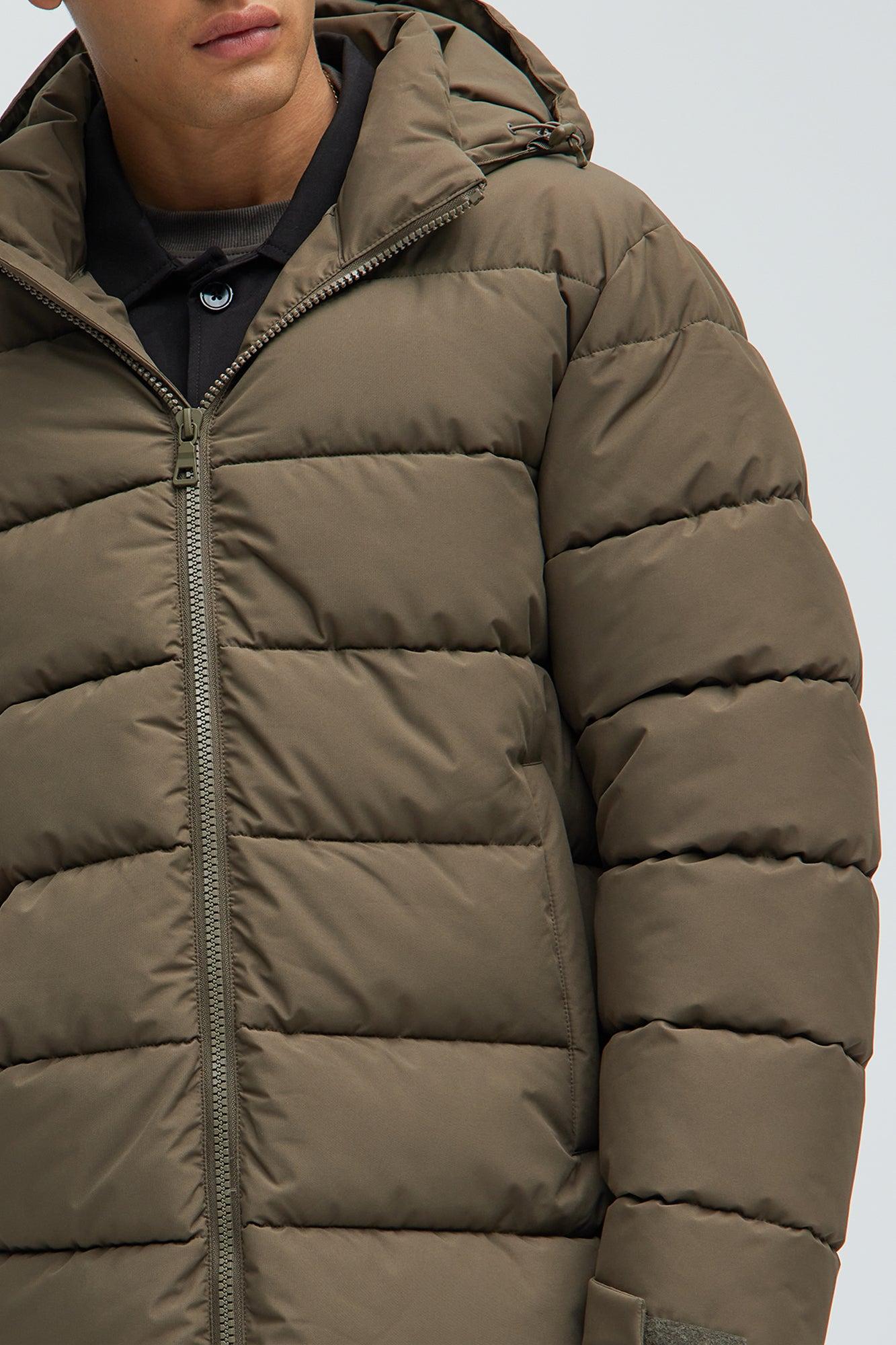 Flexin' Puffer Long Coat - Olive Product Image