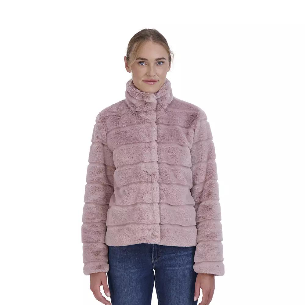 Women's Sebby Collection Reversible Faux-Fur Jacket, Size: Medium, Blush Product Image