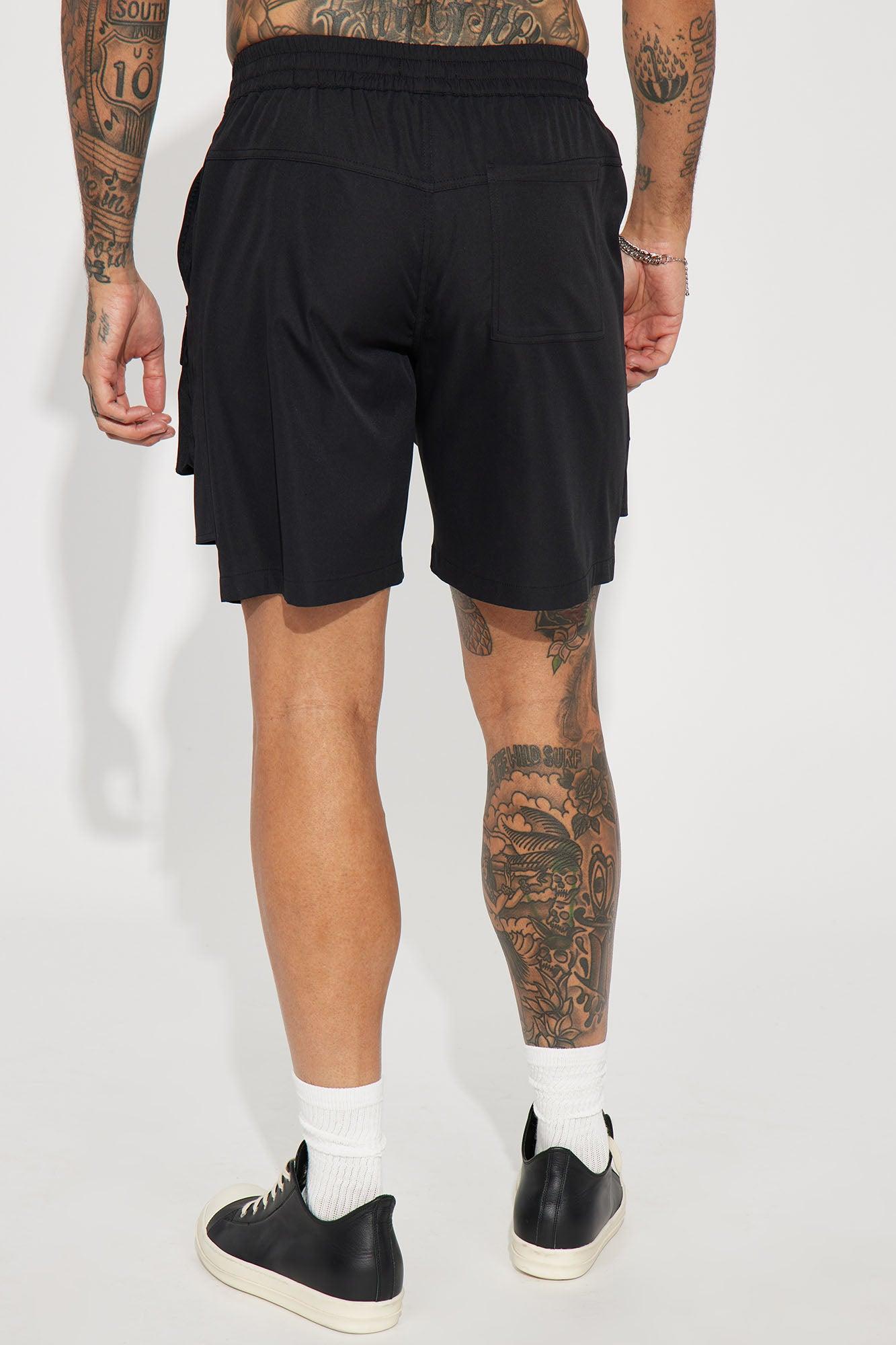 All Cap Utility Nylon Cargo Shorts - Black Product Image