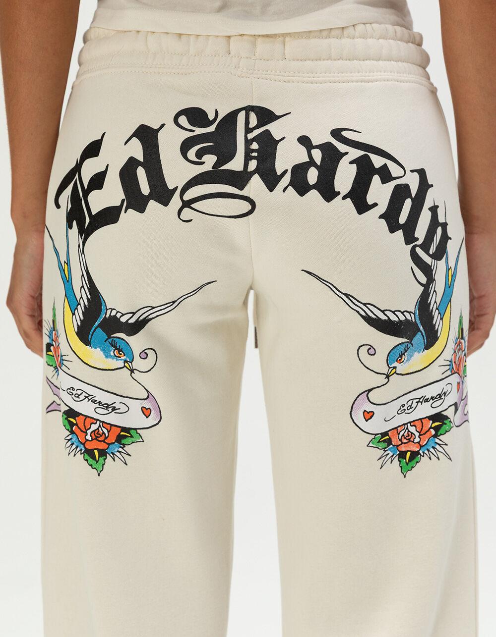 ED HARDY Love Kills Womens Sweatpants - IVORY Product Image