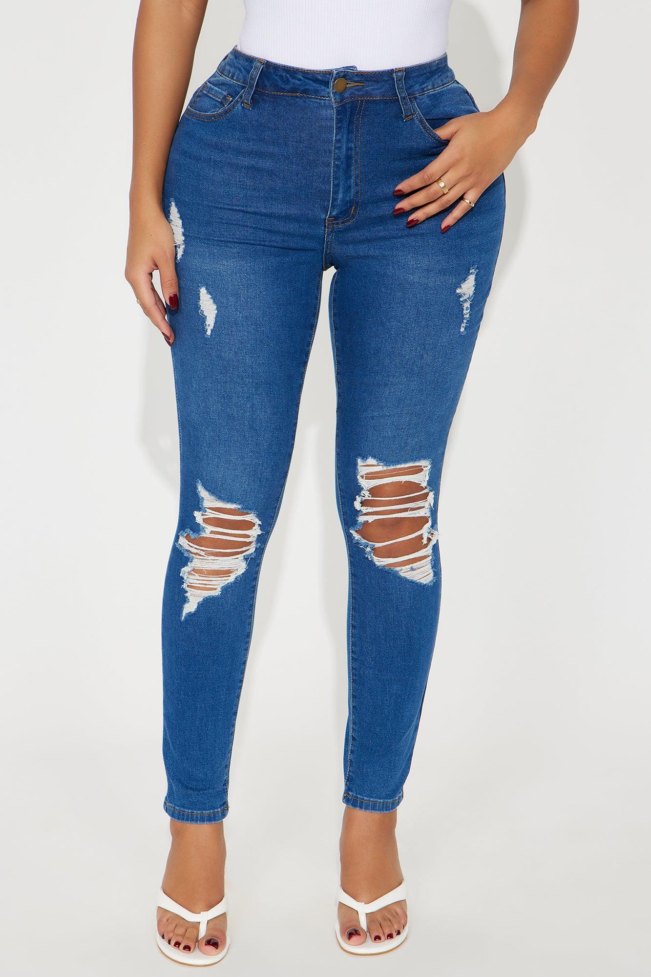 One And Done High Rise Ripped Skinny Jeans - Medium Wash Product Image