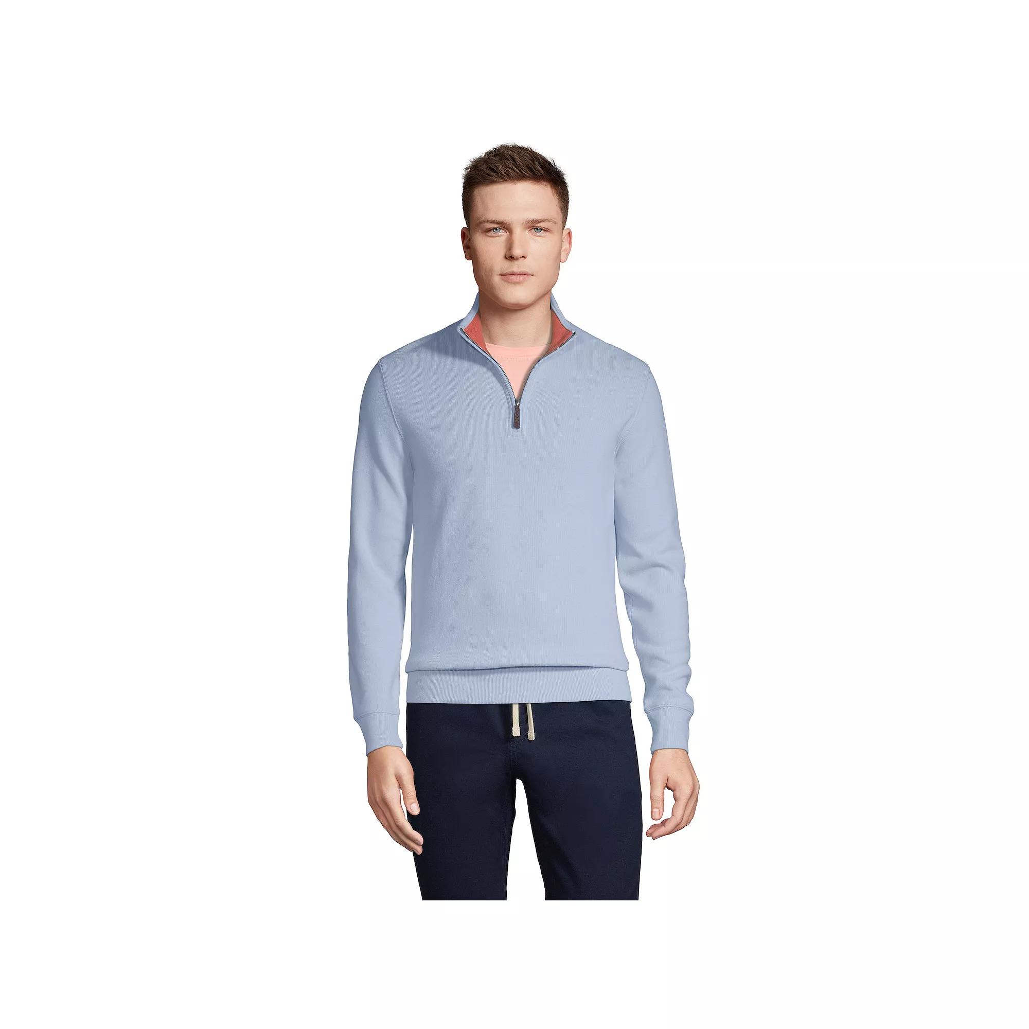 Big & Tall Lands' End Bedford Classic-Fit Ribbed Quarter-Zip Sweater, Men's,  Product Image