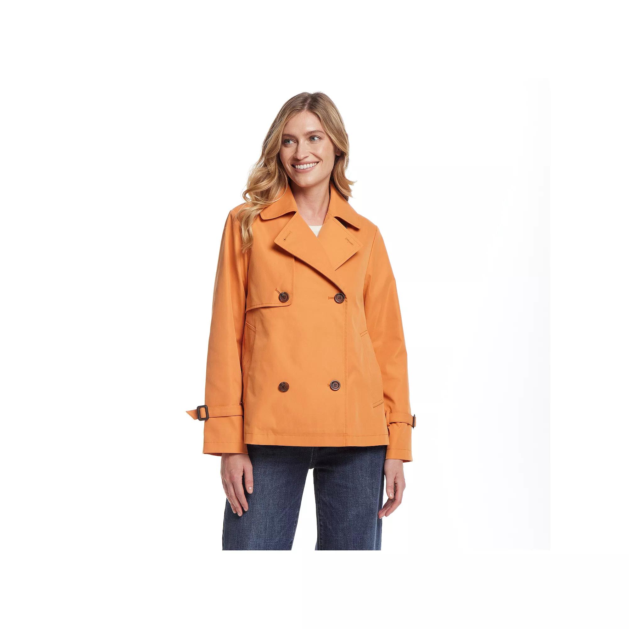 Women's Weathercast Double Breasted A-Line Trench Coat, Size: XL, Orange Product Image
