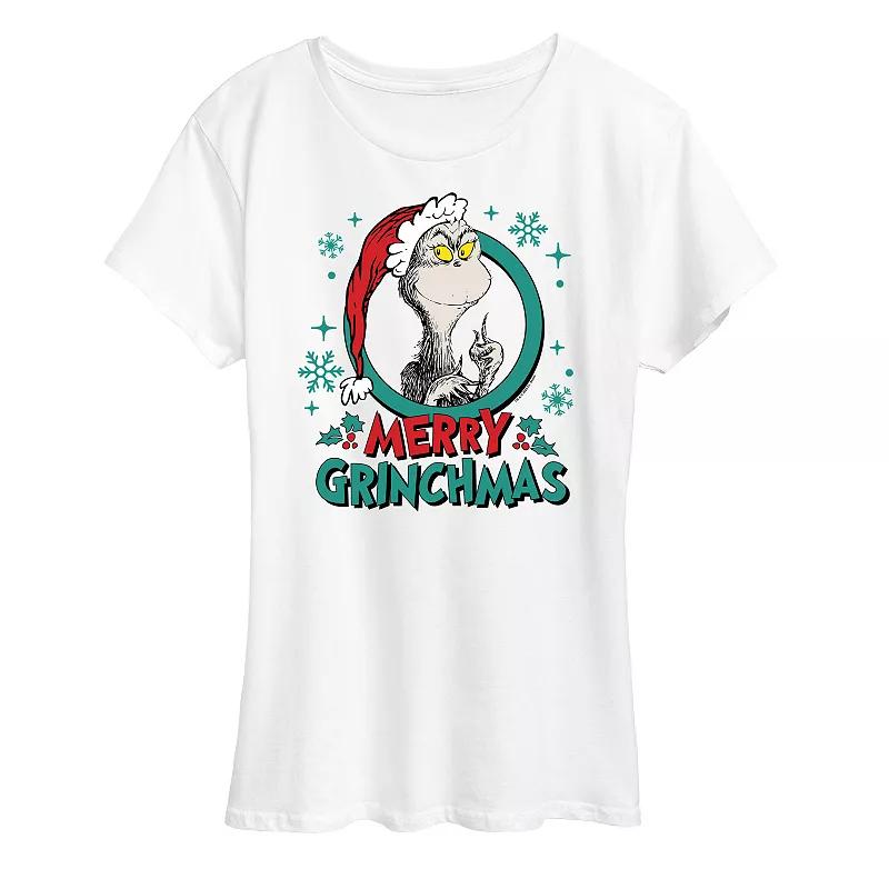 Women's Dr. Seuss The Grinch Grinchmas Circle Graphic Tee, Girl's,  Product Image