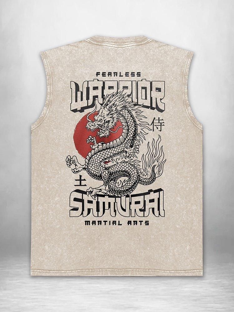 Vintage Dragon Japanese Art Graphic Acid Washed Tank Product Image