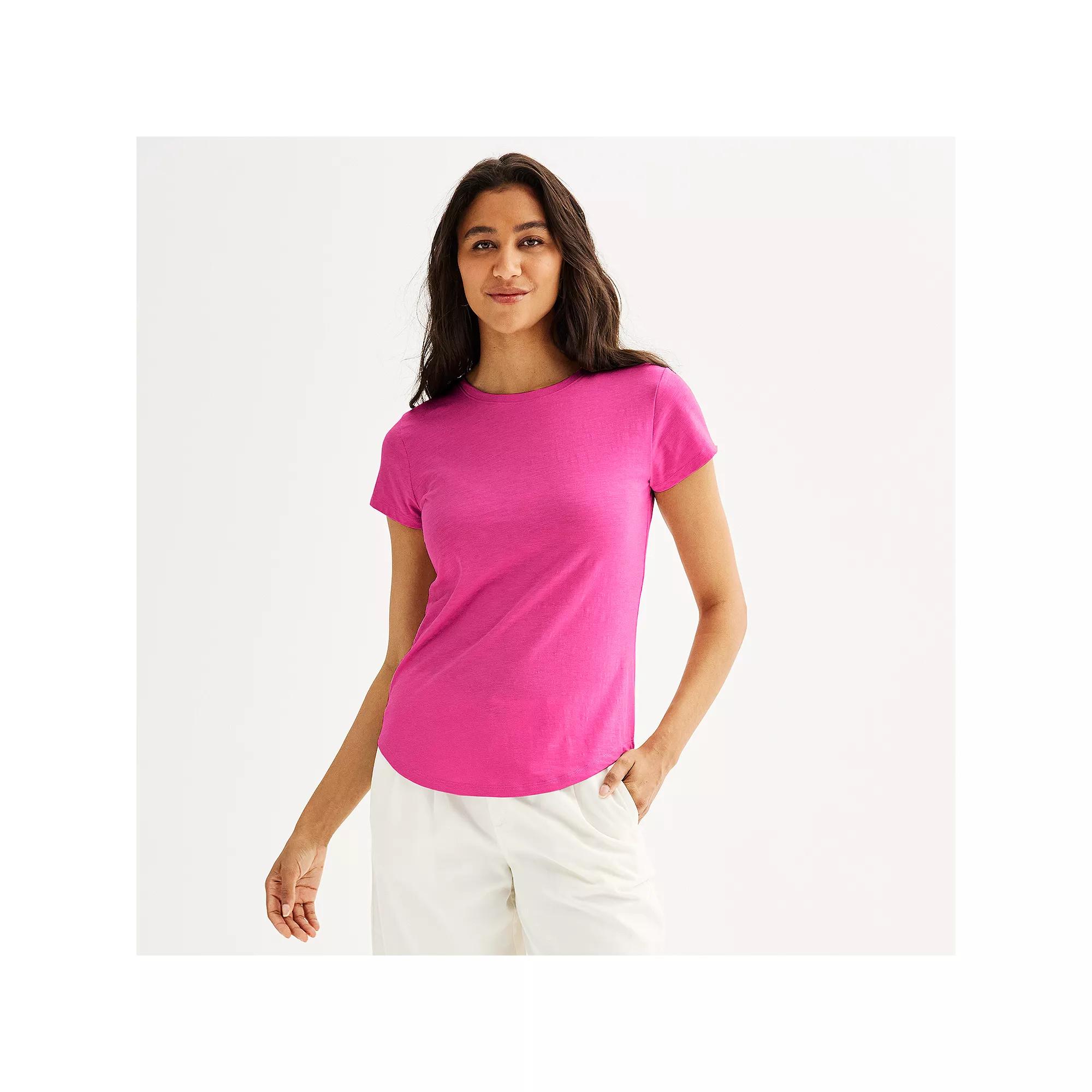 Women's Sonoma Goods For Life® Short-Sleeve Crew Tee, Size: XL, Pink Theme Product Image