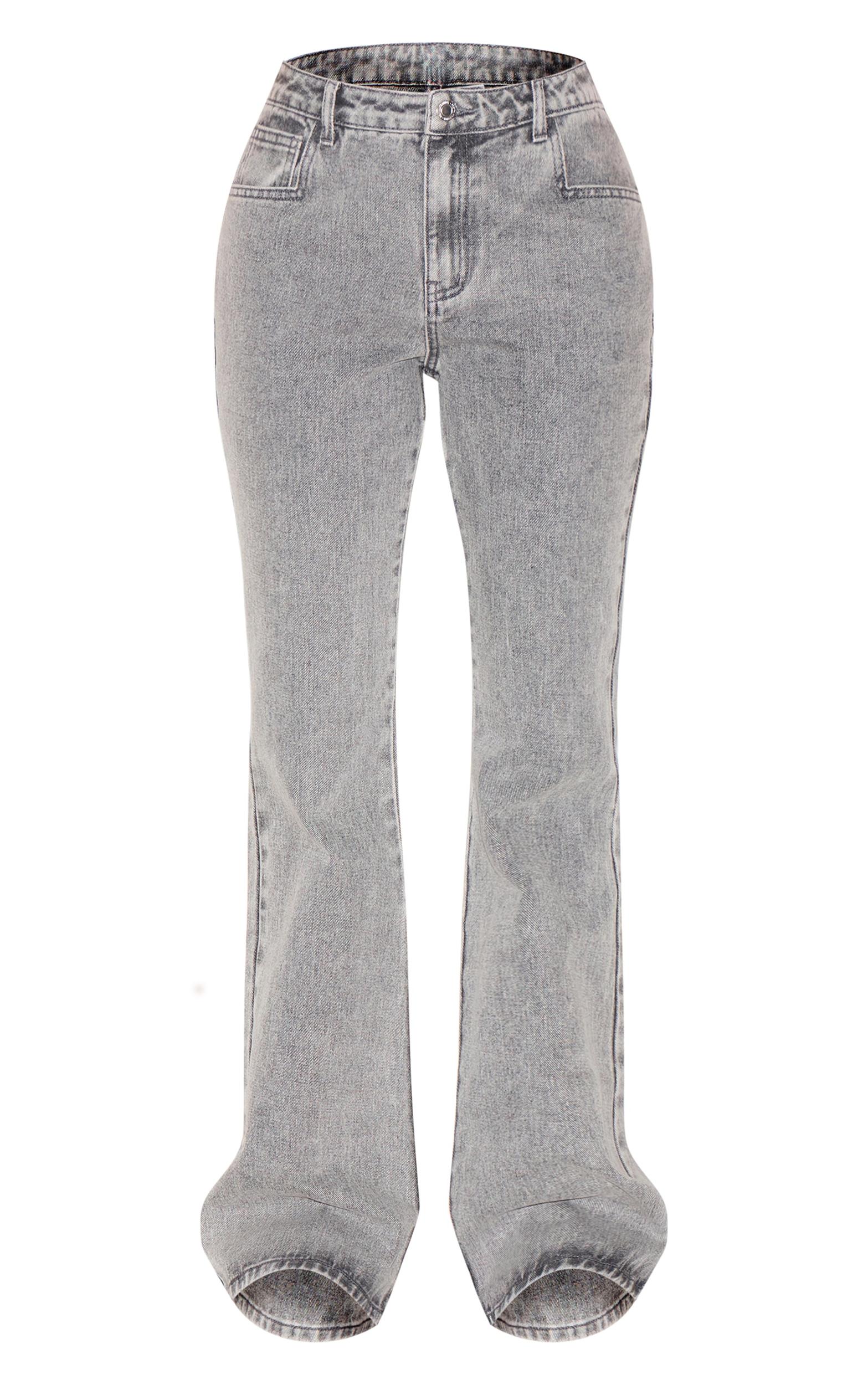 Grey Slim Fit Flared Jeans Product Image