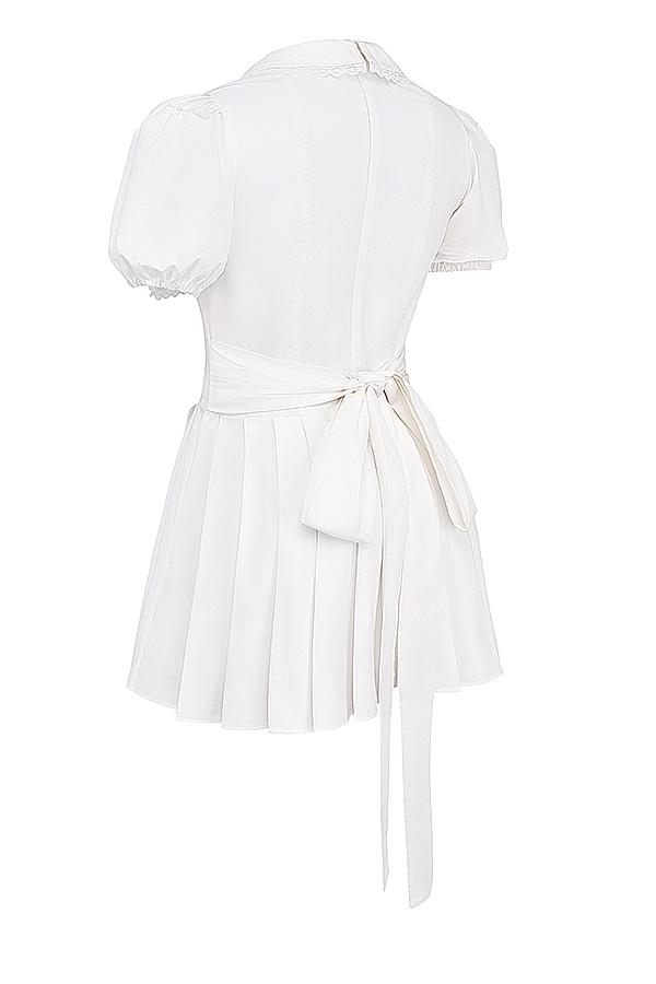 Piera  white pleated mini dress Product Image