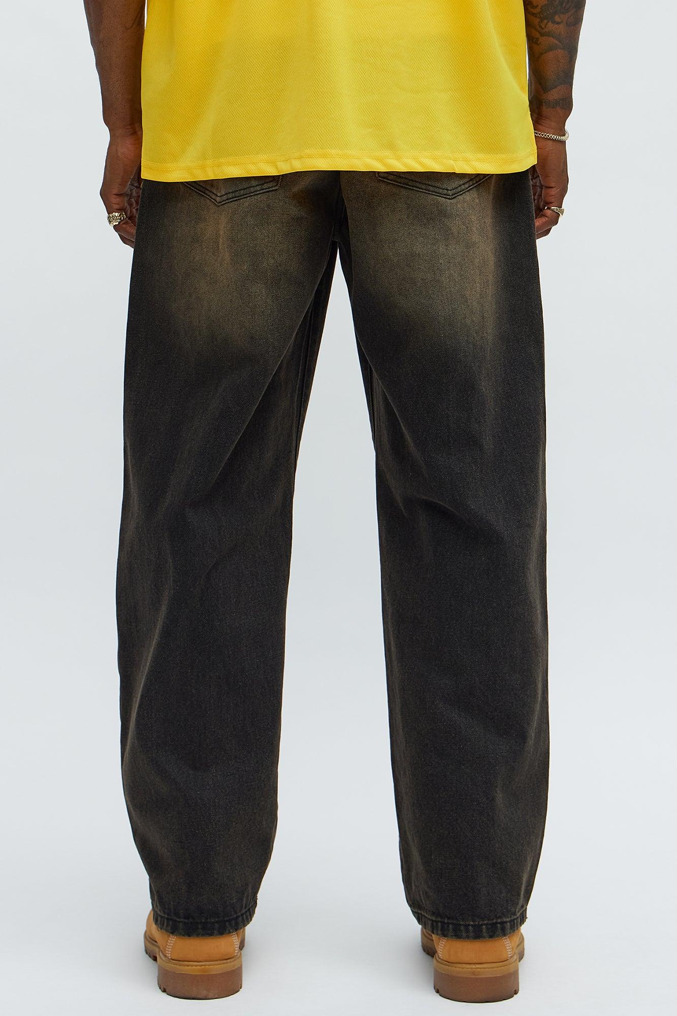 Baggy Dark Wave Jeans - Black Wash Product Image