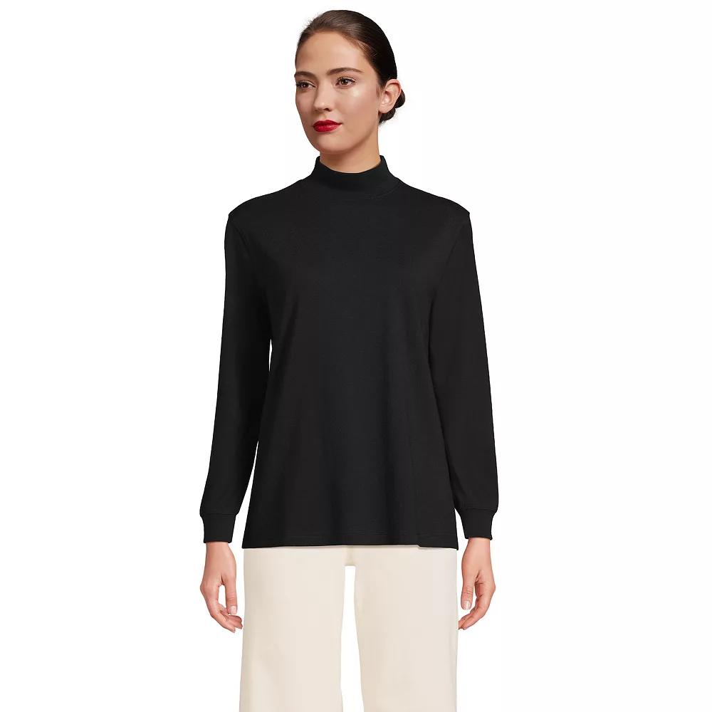 Women's Lands' End Long Sleeve Super T Mockneck Top,  Product Image